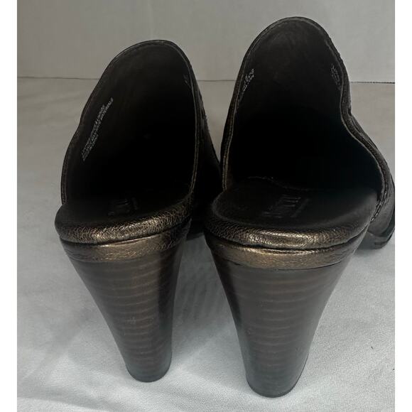 Born Lella Bronze Metallic Brown Leather Heeled Clog Mule Size 9 - Picture 9 of 10